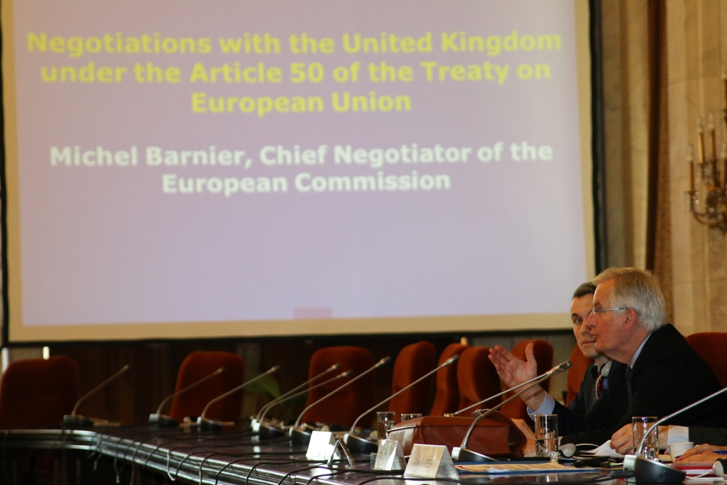 Întrevederea comisiilor parlamentare reunite pentru afaceri europene, pentru politică externă şi pentru românii de pretutindeni cu Michel Barnier, Negociatorul-şef al Uniunii Europene pentru Brexit