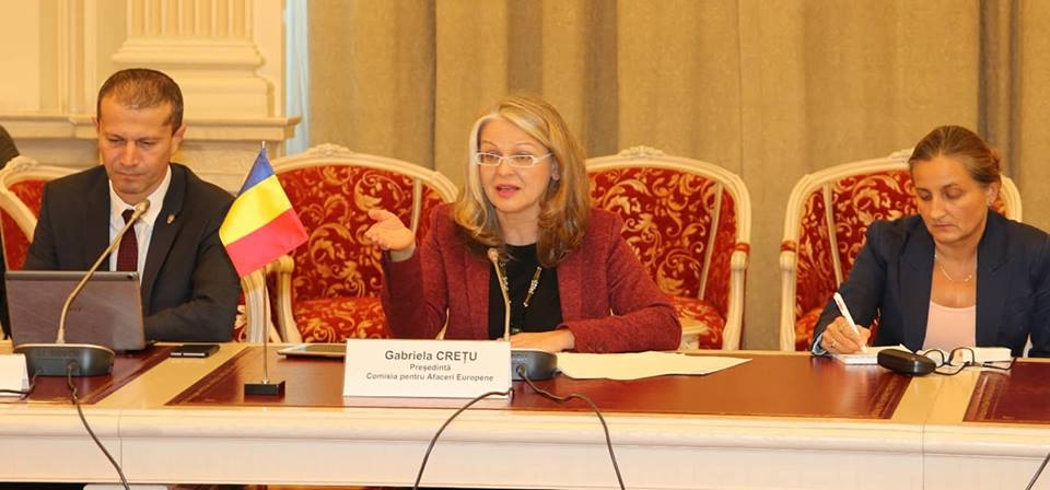 Întrevederea dnei senator Gabriela Crețu, președinta Comisiei pentru afaceri europene, cu delegația Comisiei de politică externă din Parlamentul Republicii Croația, condusă de dl Miro Kovač