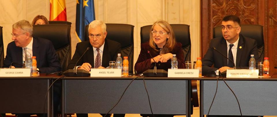 Participarea doamnei Gabriela Crețu la întrevederea președinților comisiilor Senatului cu delegația Conferinței Președinților din Parlamentul European condusă de domnul Antonio Tajani, președintele Parlamentului European